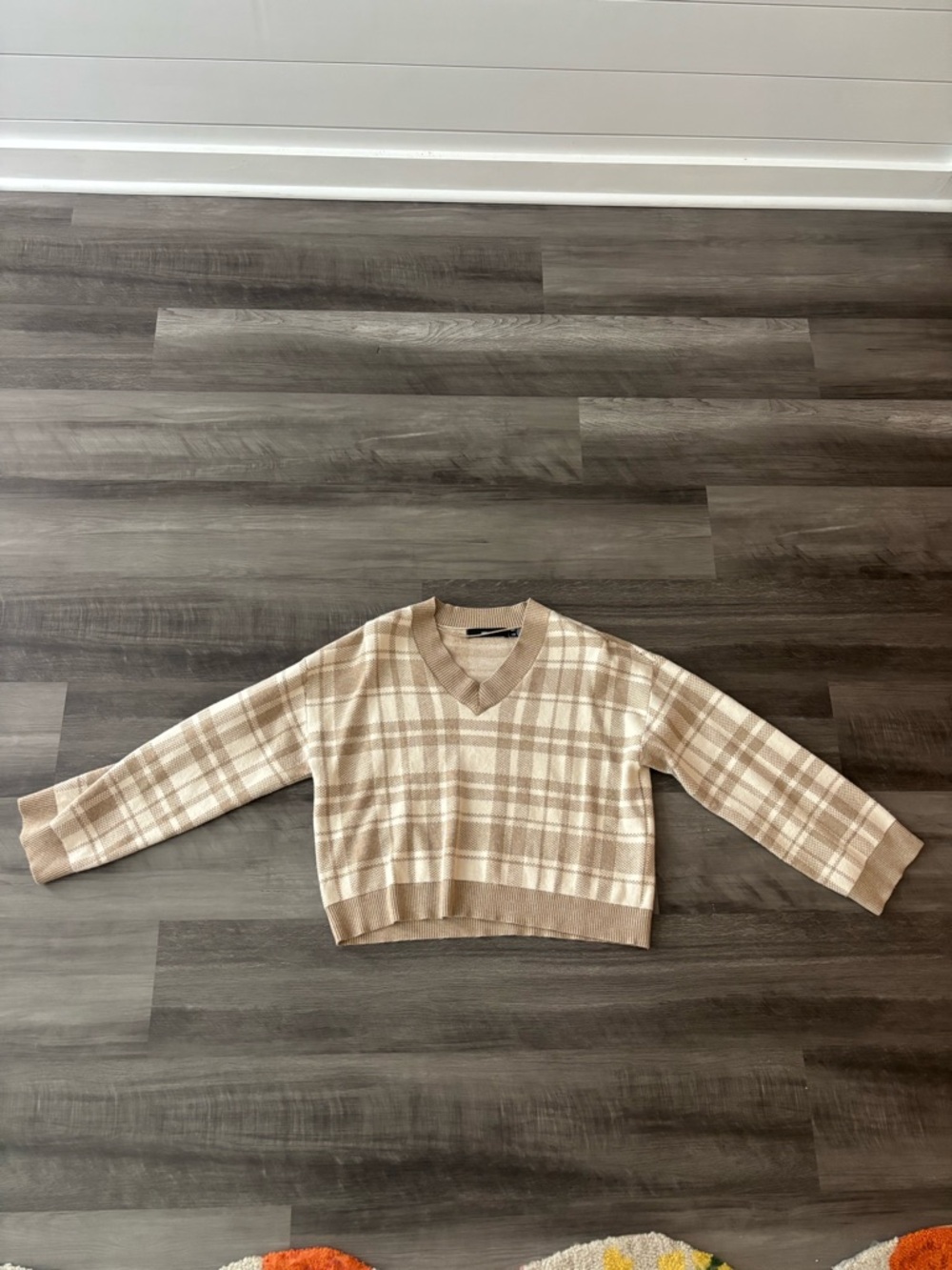 Vero Moda Neutral Beige vneck Knit